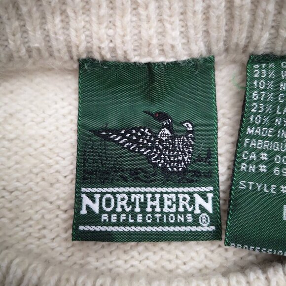 Northern Reflections Ladies Size Large Beige w/ Flower Pattern Sweater - Picture 3 of 10